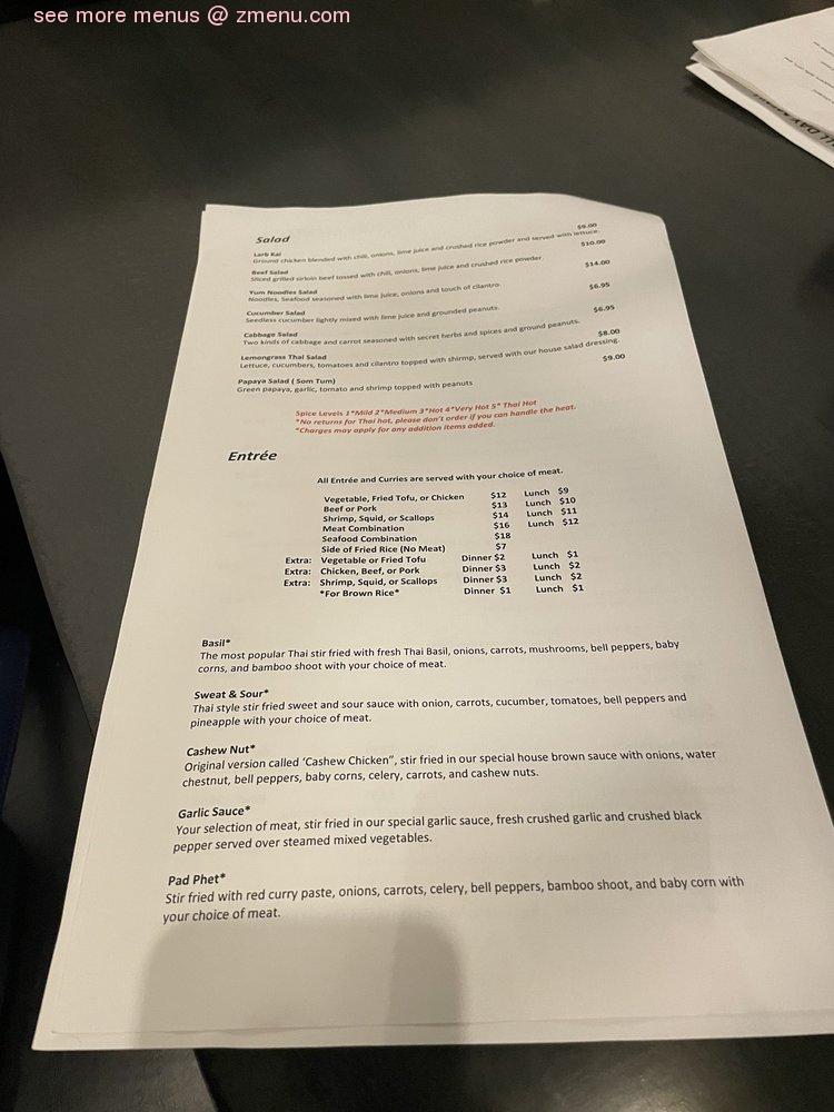 Lemongrass Thai Menu Guide: Nashville Favorites